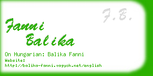 fanni balika business card